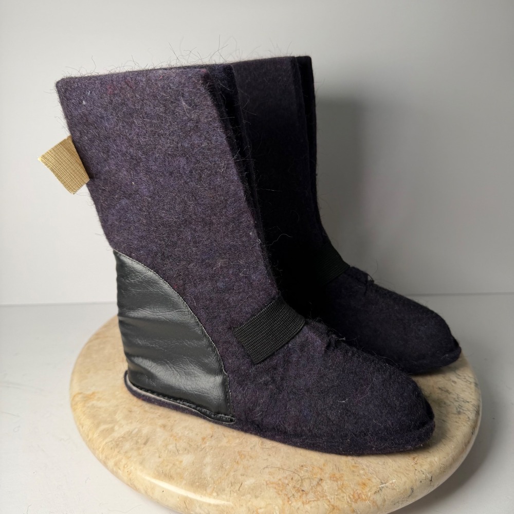 E. F. Walter Ltd Wool Boot Liners Kids 10 Purple Felted Made in Canada Vintage